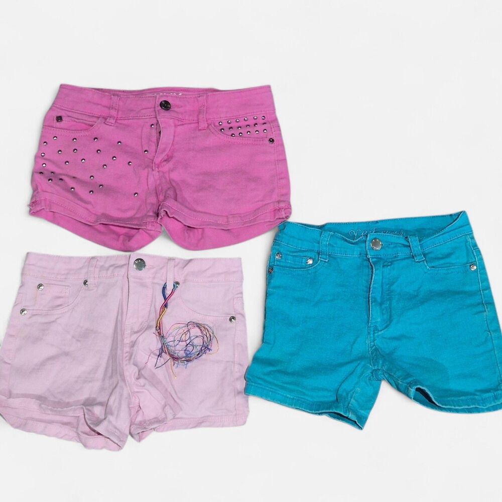 Lot Of 3 Girls Shorts Size 8 - Pink Blue - Summer
